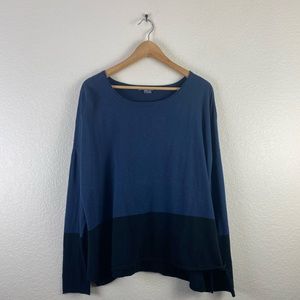 VINCE dark blue second down black color delicate knitted long sleeve top XL.